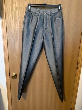 Vintage RoughRider High-Rise Women's Jeans in Charcoal Gray Metallic.